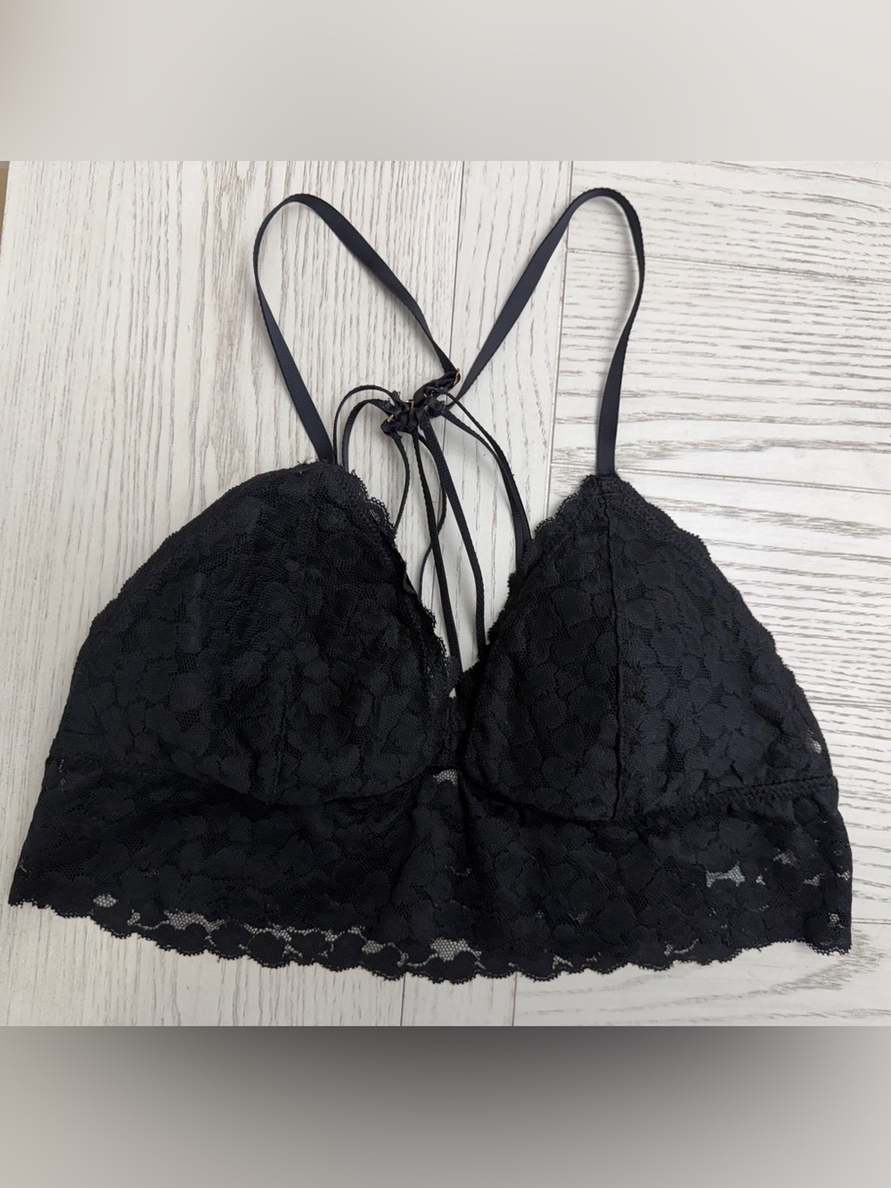 aerie Black Lace Triangle Bralette